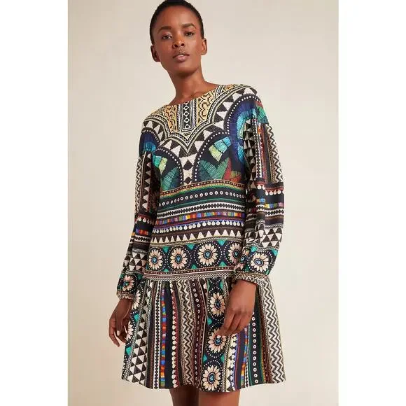 Farm Rio Carlotta Abstract Pattern Tunic Dress Size Medium - Picture 5 of 9